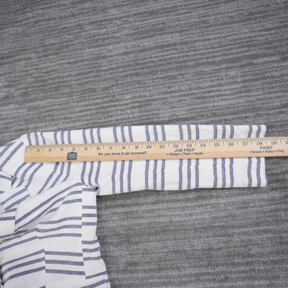 Banana Republic Striped Linen Cotton Blazer Blue White Nautical Jacket Womens 4P - Picture 7 of 11